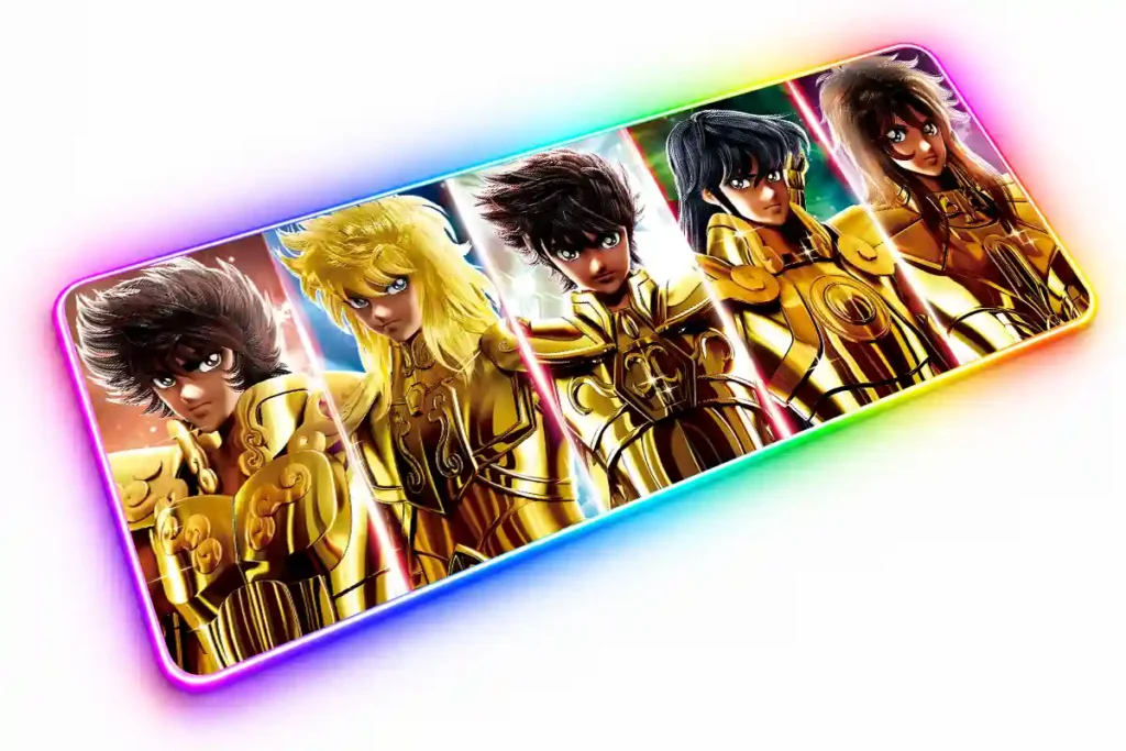 Mousepad de Saint Seiya Héroes con Armaduras Doradas con diseño de Saint Seiya