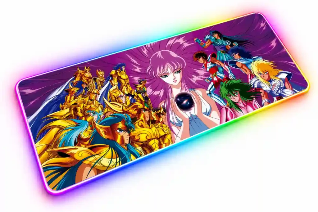 Mousepad de Athena y Caballeros de Bronce con diseño de Saint Seiya