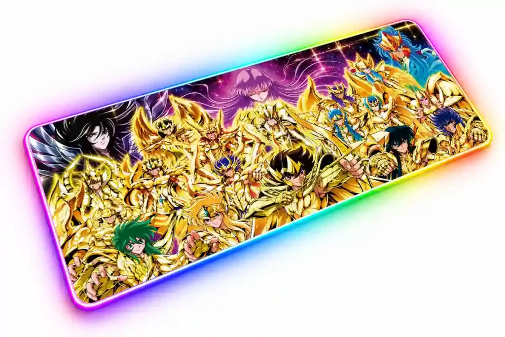 Mousepad de Caballeros Dorados Collage de Saint Seiya con diseño de Saint Seiya