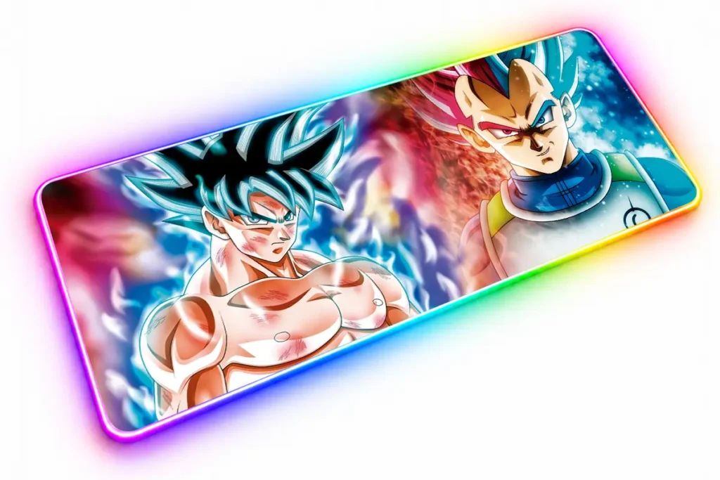 Goku y Vegeta de Dragon Ball rodeados de energía azul
